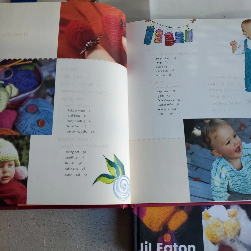 Lot of 4 Debbie Bliss Jill Eaton Baby Toddler Minnow Minnies Knitting Books VTG